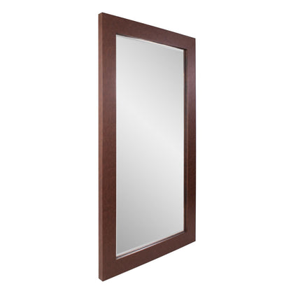 Bolivar Oversized Mirror In Rich Mocha Faux Leather