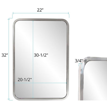 Simone Rectangular Stainless Steel Mirror