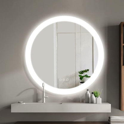LED Lune Mirror - Frosted Edge