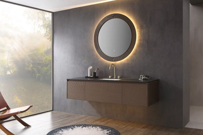 Mirror 40" LED Wooden Frame - Round